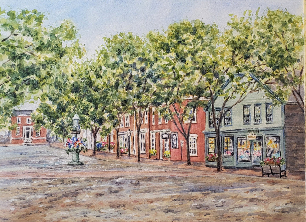Nantucket Main Street Watercolor Print or Original, Nantucket Watercolor Painting, Nantucket Art, Cape Cod coastal print