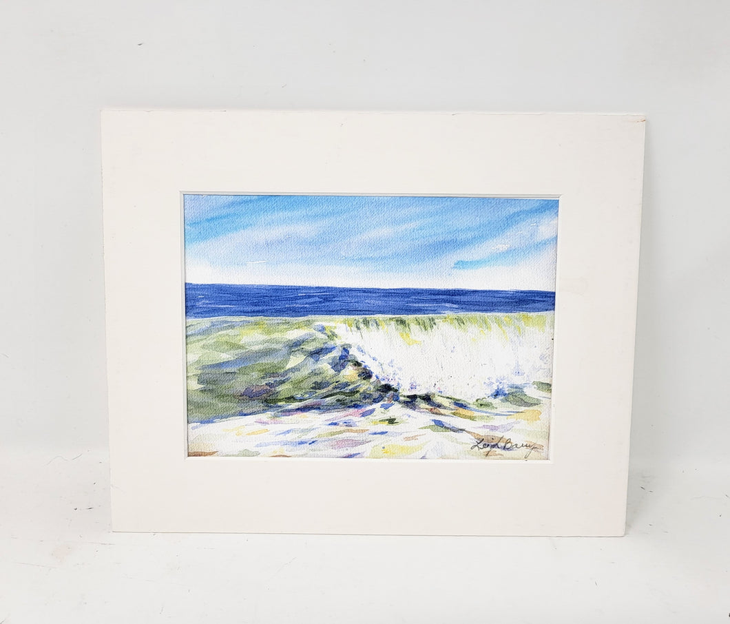 Wave Curl, Wave Painting, Beach Decor, Beach Print, Ocean Print, Ocean Wave Watercolor print or original art,Leigh Barry framed art wall decor summer art, relaxing beach print