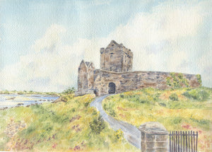 Dunguaire Castle Ireland, Irish Castle, Galway Bay Ireland landscape, Ireland watercolor, Irish art, Irish painting, Ireland print, original painting