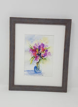 Load image into Gallery viewer, Purple Bouquet:watercolor floral painting purple flowers framed art giclee print archival home decor wall decor bathroom decor - Leigh Barry Watercolors
