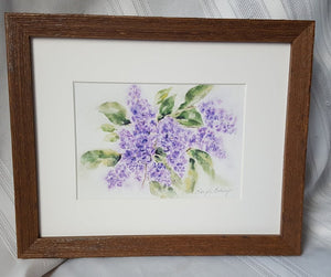 Lilacs: watercolor painting floral print purple flowers home decor wall decor bathroom decor framed art giclee print archival purple floral - Leigh Barry Watercolors
