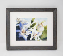 Load image into Gallery viewer, White Lilies original watercolor floral painting framed watercolor floral print lily art print lilies painting framed art print Leigh Barry - Leigh Barry Watercolors
