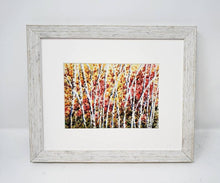 Load image into Gallery viewer, Autumn Birches: Birch trees painting autumn painting autumn leaves art wall decor birch tree painting framed watercolor original watercolor
