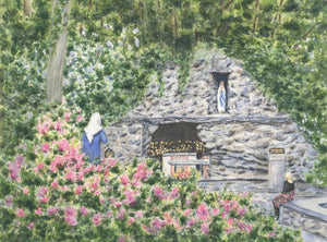 Grotto Of Lourdes: National Shrine Of Our Lady Of Lourdes, Emmitsburg Maryland, Mount St. Mary's Maryland,Watercolor Prints Or Original