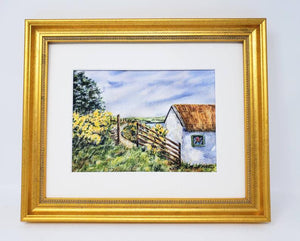 Ireland Farm: Irish landscape painting, Irish art print, Irish gift, Ireland landscape, Irish cottage print, Ireland cottage art, Gaelic art