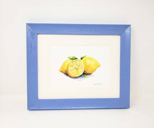 Lemons: Watercolor painting print, lemon kitchen decor, fruit painting, framed lemon art wall decor, framed print, lemon kitchen art