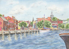 Load image into Gallery viewer, Annapolis notecards, Annapolis gift, Annapolis cards, Annapolis Maryland gift, nautical notecards, naval academy gift, Maryland art painting
