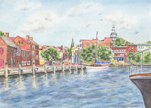 Annapolis notecards, Annapolis gift, Annapolis cards, Annapolis Maryland gift, nautical notecards, naval academy gift, Maryland art painting