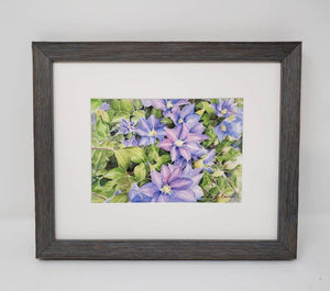 Clematis: Original watercolor painting or giclee print watercolor floral print framed floral print Leigh Barry Watercolors purple flower - Leigh Barry Watercolors