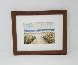 Cloudy Day: beach painting beach art original watercolor ocean watercolor giclee print archival print ocean painting original painting decor - Leigh Barry Watercolors