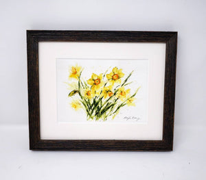 Daffodils: watercolor flowers floral watercolor painting framed watercolor floral spring floral yellow floral gift ideas daffodil print - Leigh Barry Watercolors