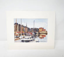 Load image into Gallery viewer, Honfleur France Honfleur Harbor Watercolor Painting Print or Original Vieux Basin Leigh Barry Watercolors - Leigh Barry Watercolors
