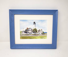 Load image into Gallery viewer, Fenwick Island Lighthouse: watercolor original painting lighthouse painting beach decor ocean painting watercolor lighthouse print framed - Leigh Barry Watercolors
