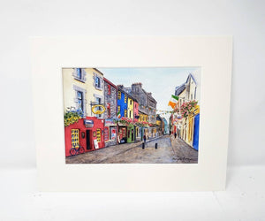 Galway Ireland Quay Street Painting Galway Print Watercolor Original Or Giclee Print Irish Art Ireland Painting Irish Gift Ireland Gift - Leigh Barry Watercolors