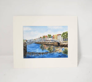 Halfpenny Bridge Dublin Ireland Watercolor Prints or Original Painting River Liffey Dublin print Irish art Ireland landscape Dublin Art - Leigh Barry Watercolors