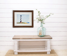 Load image into Gallery viewer, Cape Hatteras Lighthouse painting Outer Banks original watercolor North Carolina coastal painting beach wall art - Leigh Barry Watercolors
