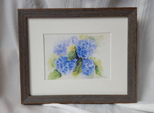 Load image into Gallery viewer, Hydrangeas 2: watercolor floral painting flower watercolor hydrangea painting wall decor home decor floral painting blue flowers framed art - Leigh Barry Watercolors
