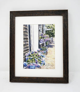 Nantucket Hydrangeas Watercolor painting giclee print Cape Cod painting Cape Cod print Nantucket painting framed art - Leigh Barry Watercolors
