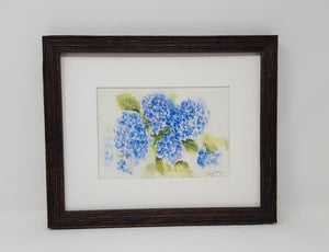 Hydrangeas 1: floral watercolor home decor wall decor blue flowers giclee print framed art hydrangeas original art watercolor floral print - Leigh Barry Watercolors
