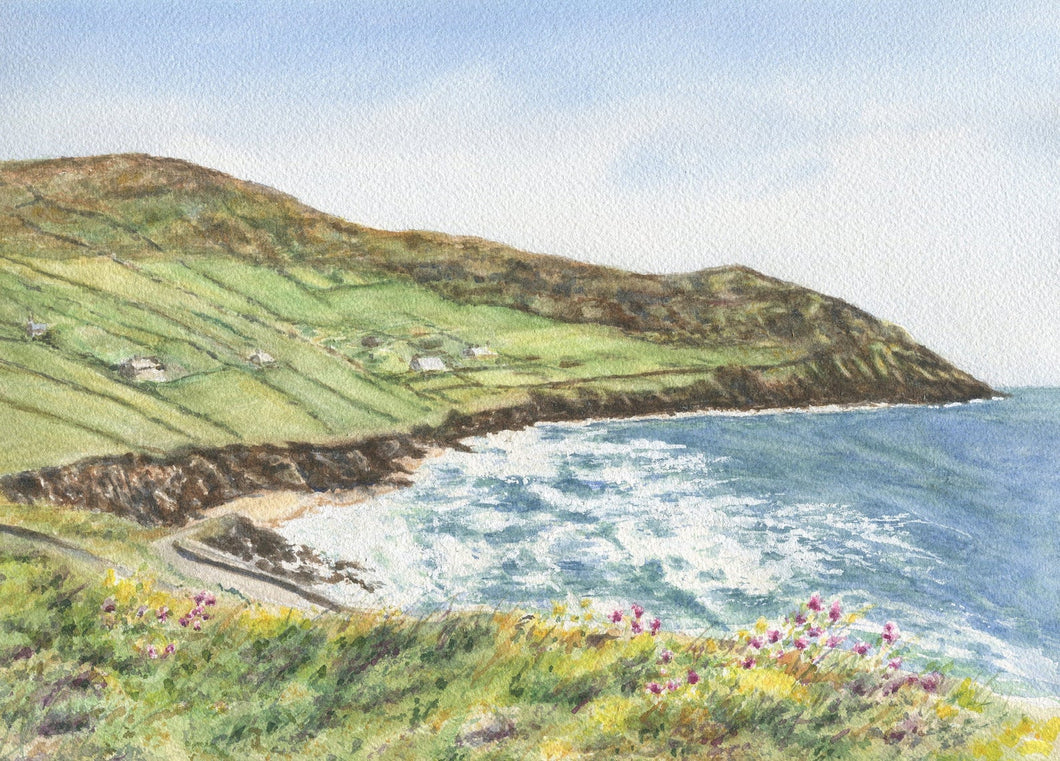 Irish Seaside Ireland Watercolor Painting Print Or Original Irish painting Giclee reland Irish art Irish cottage island painting ocean - Leigh Barry Watercolors