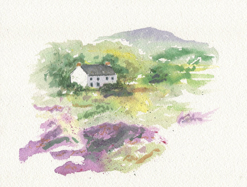 Framed Mini County Kerry: Giclee print Ireland painting print Irish cottage watercolor miniature landscape watercolor print Irish art - Leigh Barry Watercolors