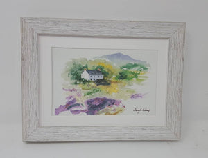 Framed Mini County Kerry: Giclee print Ireland painting print Irish cottage watercolor miniature landscape watercolor print Irish art - Leigh Barry Watercolors