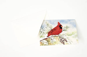 Cardinal notecards bird notecards red cardinal bird blank greeting cards original art notecards thank you notes original watercolor notecard - Leigh Barry Watercolors