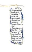 Load image into Gallery viewer, Philippians 4 bookmark handmade bookmard Bible quote bookmark gift for booklover Bible bookmark original art bookmark small gift idea art - Leigh Barry Watercolors
