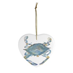 Blue Crab Christmas Ornament Maryland Ceramic Ornaments Crab ornament Maryland gift Christmas crab gift for dad small gift for mom - Leigh Barry Watercolors
