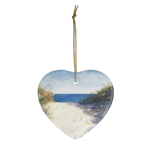 Ocean Painting Christmas Ornaments Beach ornament beach path art beach decor gift for beach lover beach tree ornament beach painting ocean - Leigh Barry Watercolors