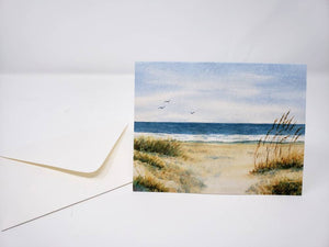 Beach notecards watercolor beach note cards blank greeting cards blank note cards original art notecards blank cards with envelopes art card - Leigh Barry Watercolors