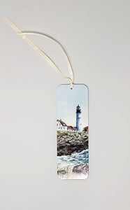 Portland Head Lighthouse Maine lighthouse bookmark  handpainted bookmark original bookmarker seaside painting bookmark watercolor lighthouse - Leigh Barry Watercolors