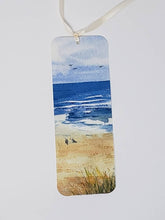 Load image into Gallery viewer, Original art bookmarker beach painting bookmark seagull art watercolor bookmarker beach art gift for booklover - Leigh Barry Watercolors
