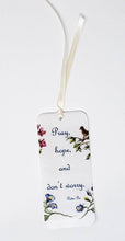 Load image into Gallery viewer, Inspirational Bookmark Pray Hope Don&#39;t Worry Padre Pio Bookmarker Saint quote faith gift stocking stuffer gift for mom small gift - Leigh Barry Watercolors
