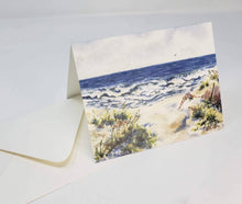 Load image into Gallery viewer, Beach Notecards Seashore Blank Cards Ocean painting beach painting ocean watercolor stocking stuffer gift for beachlover original art cards - Leigh Barry Watercolors
