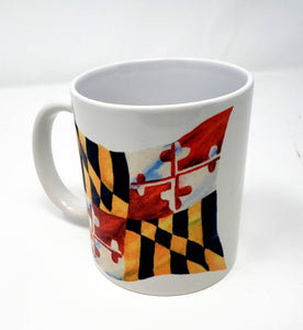 Maryland Flag Mug Maryland gift Maryland gift for Dad Maryland coffee mug camp mug latte Maryland painting Maryland state flag - Leigh Barry Watercolors