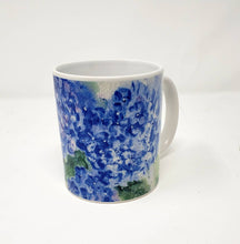 Load image into Gallery viewer, Hydrangea Mug Hydrangeas Watercolor Coffee Mug Hydrangeas latte mug camp mug metal campercup blue flower decor hydrangeas art hydrangea - Leigh Barry Watercolors

