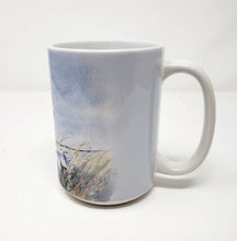 Load image into Gallery viewer, Bluebird Coffee Mug Bluebird Stoneware mug Bird art gift blue bird kitchen gift bird decor bluebird gift - Leigh Barry Watercolors
