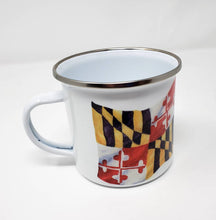 Load image into Gallery viewer, Maryland Flag Mug Maryland gift Maryland gift for Dad Maryland coffee mug camp mug latte Maryland painting Maryland state flag - Leigh Barry Watercolors

