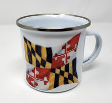 Load image into Gallery viewer, Maryland Flag Mug Maryland gift Maryland gift for Dad Maryland coffee mug camp mug latte Maryland painting Maryland state flag - Leigh Barry Watercolors
