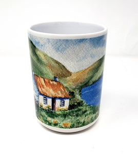Irish Mug Ireland mug Irish Coffee Mug Latte Mug Camp Mug Ireland gift Irish Cottage Irish gift Ireland watercolor painting Irish art Celtic - Leigh Barry Watercolors