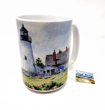 Load image into Gallery viewer, Pemaquid Lighthouse Maine Mug Maine Painting art gift Maine gift Maine lighthouse Mug watercolor print - Leigh Barry Watercolors
