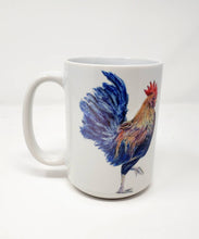 Load image into Gallery viewer, Rooster Mugs Rooster Art Large Mug Camp Mug Enamel Camper Mugs Latte Mug Rooster Art Rooster Painting Kitchen Art - Leigh Barry Watercolors
