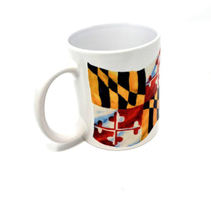Maryland Flag Mug Maryland gift Maryland gift for Dad Maryland coffee mug camp mug latte Maryland painting Maryland state flag - Leigh Barry Watercolors