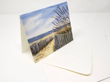 Load image into Gallery viewer, Beach notecards blank greeting cards blank thank you notes Leigh Barry Watercolors cards and envelopes beach painting cards art note - Leigh Barry Watercolors
