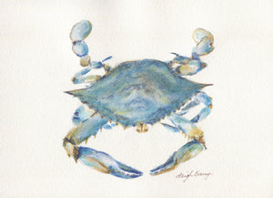 Blue Crab Note Cards  Maryland Blue Crab Art Blank Notecards Maryland Art Maryland Gift thank you notes Chesapeake Bay art Virginia art - Leigh Barry Watercolors