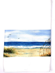 Beach Tea Towel Beach Watercolor dish towel Beach Decor Beach house decor Ocean painting dish towel Ocean watercolor art seashore kitchen - Leigh Barry Watercolors