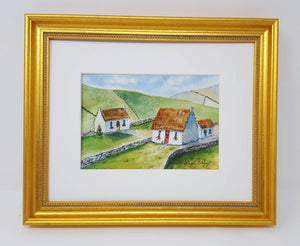 An Irish Christmas: Ireland, Irish cottage Irish art watercolor Irish print Irish painting Ireland landscape painting original art framed - Leigh Barry Watercolors