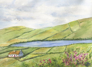 Irish Countryside 2 Ireland Landscape Painting Ireland print or original watercolor Irish art Celtic Art Ireland painting framed Irish print - Leigh Barry Watercolors