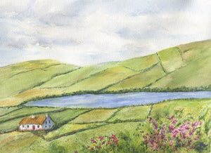 Irish Countryside 2 Ireland Landscape Painting Ireland print or original watercolor Irish art Celtic Art Ireland painting framed Irish print - Leigh Barry Watercolors